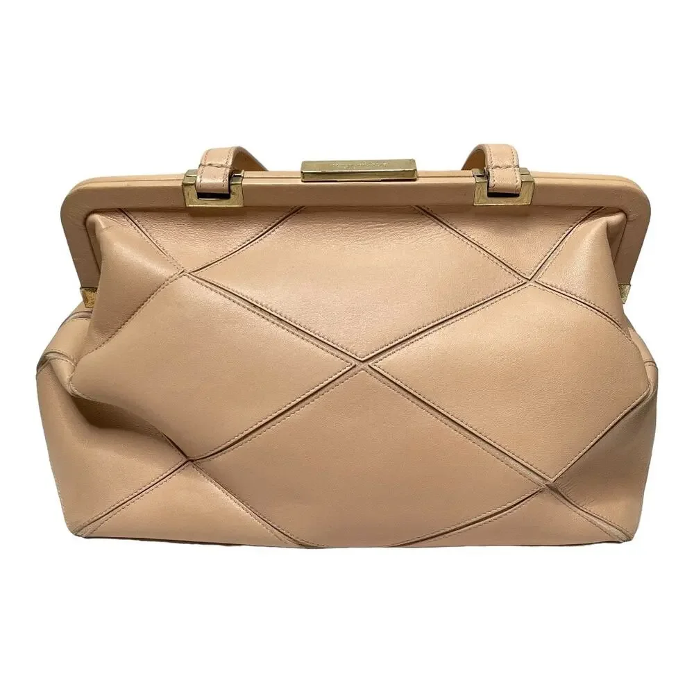 Roger Vivier Beige Leather Prismick Frame Bag Top Handle - Picture 3 of 10